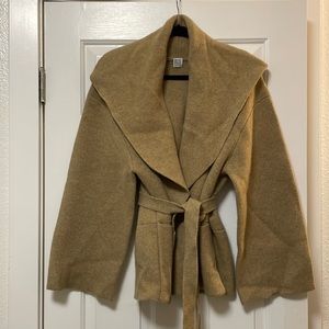 Toteme | Jackets u0026 Coats | Toteme Draped Collar Cardi Jacket In Peanut  Butter Melange | Poshmark